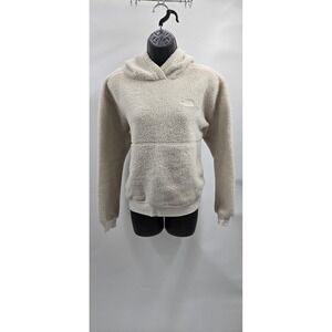 The North Face Hoodie Women's Medium Sherpa Fleece Jacket Cream Color